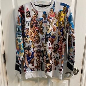 NBA Superstars Sweatshirt Youth Size Large 1991 Basketball Fan Back To School